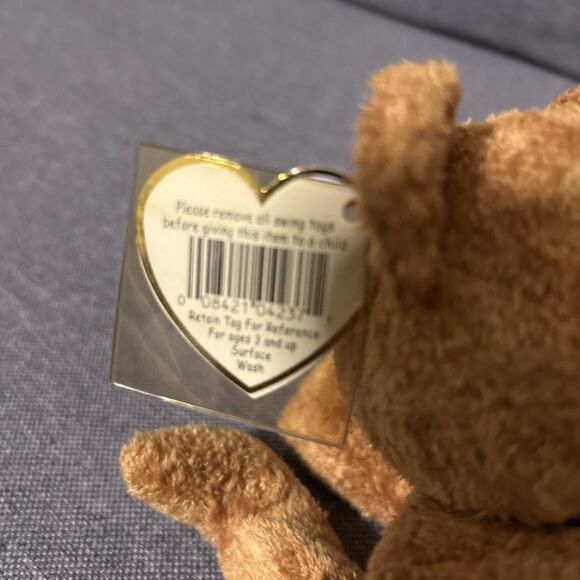 Ty Beanie Baby Teddy Bear Fuzz Light Brown July 23 1998 Retired Vintage New Tags - Picture 5 of 7